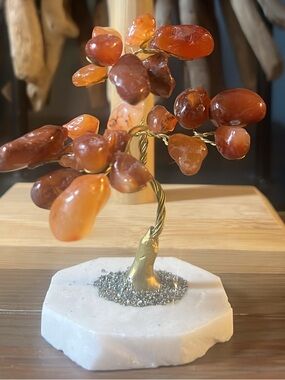 Handcrafted Carnelian Gemstone Mini Tree Home Accent